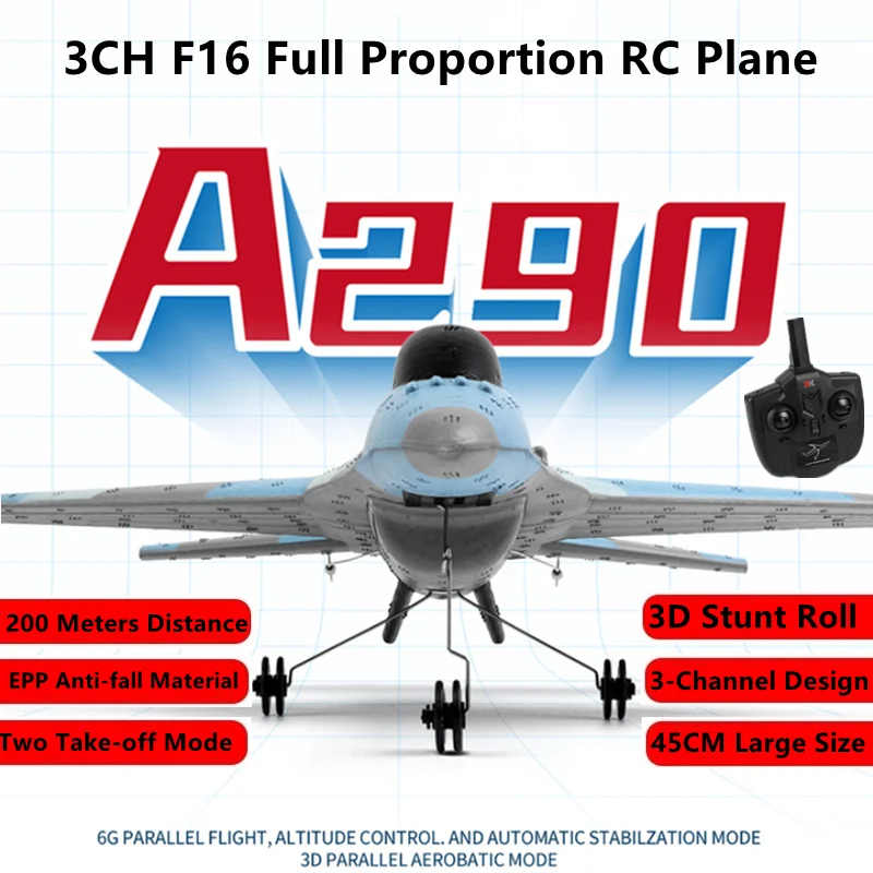Полнопропорциональный радиоуправляемый самолет 3CH F16, 200 м, 45 см, размер 3D/6G, трюковый рулон, гироскоп, система самостабилизации, два режима взлета, радиоуправляемый самолет
Полнопропорциональный радиоуправляемый самолет 3CH F16, 200 м, 45 см, размер 3D/6G, трюковый рулон, гироскоп, система самостабилизации, два режима взлета, радиоуправляемый самолет