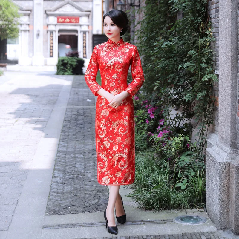 2019 Women Long Cheongsam Slim Vintage 3/4 Sleeve Dress Tang Suit Long Dresses Wedding Evening Dress
2019 Women Long Cheongsam Slim Vintage 3/4 Sleeve Dress Tang Suit Long Dresses Wedding Evening Dress