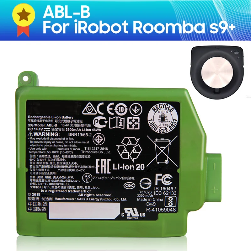 Новая запасная батарея ABL-B 3300mAh подметальная машина для iRobot Roomba s9 + батарея подметальная батарея
Новая запасная батарея ABL-B 3300mAh подметальная машина для iRobot Roomba s9 + батарея подметальная батарея