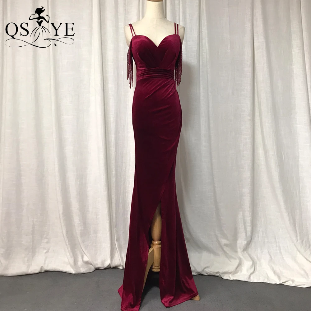 QSYYE Burgundy Velvet Evening Dress Beadings Sexy Split Party Gown Sweetheart Side Sleeves Double Shoulder Straps Cocktail Gown
QSYYE Burgundy Velvet Evening Dress Beadings Sexy Split Party Gown Sweetheart Side Sleeves Double Shoulder Straps Cocktail Gown