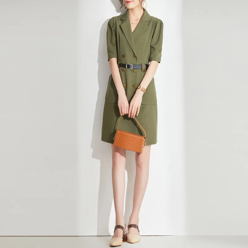green color double breasted suit dress women summer long work office sexy party luxury qipao collar dresses plus size
green color double breasted suit dress women summer long work office sexy party luxury qipao collar dresses plus size