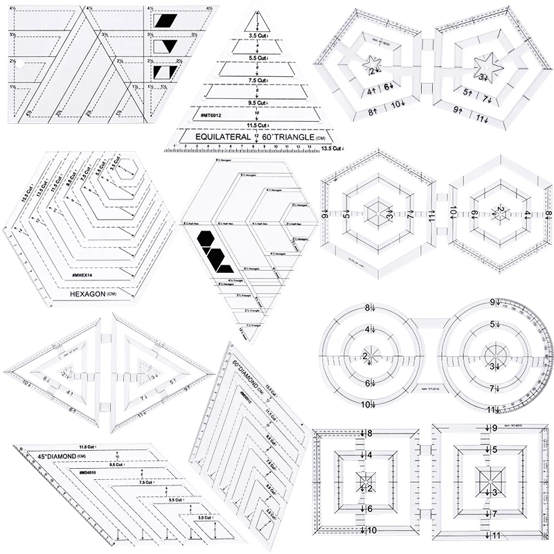 LMDZ 11 Types Sewing Patchwork Ruler High Grade Acrylic Material Transparent Acrylic Patchwork Aligned Ruler For Students
LMDZ 11 Types Sewing Patchwork Ruler High Grade Acrylic Material Transparent Acrylic Patchwork Aligned Ruler For Students