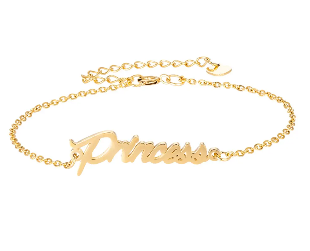 Princess Name Bracelet Women Girl Jewelry Stainless Steel Gold Plated Nameplate Pendant Femme Mother Girlfriend Best Gift
Princess Name Bracelet Women Girl Jewelry Stainless Steel Gold Plated Nameplate Pendant Femme Mother Girlfriend Best Gift