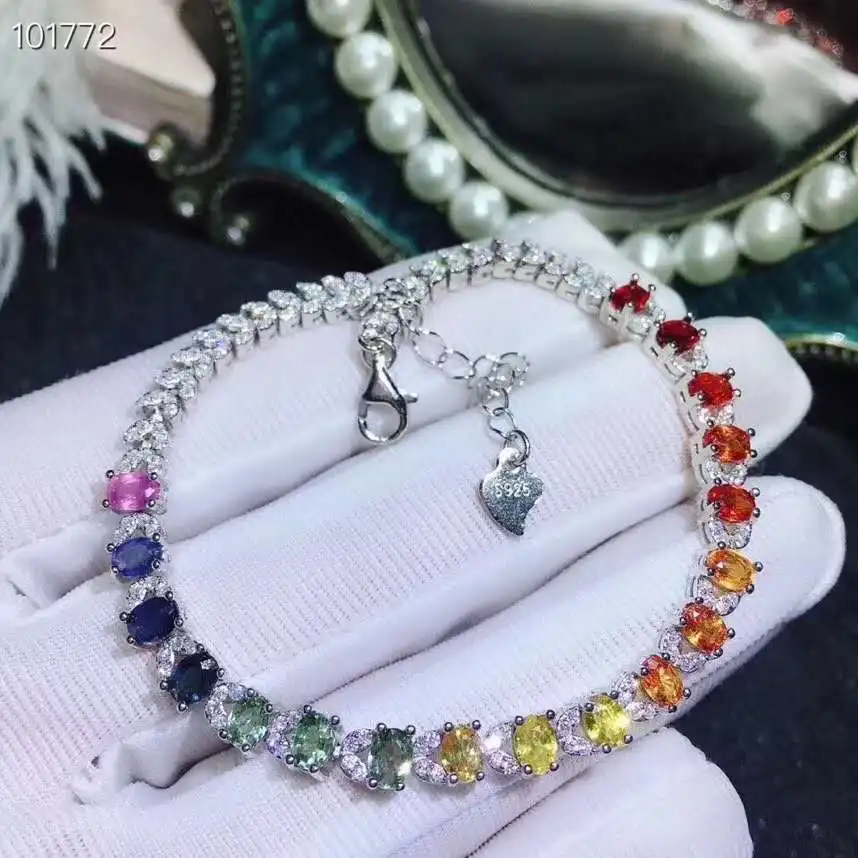 Real And Natural sapphire chain bracelet Free shipping Natural real sapphire 925 sterling silver
Real And Natural sapphire chain bracelet Free shipping Natural real sapphire 925 sterling silver
