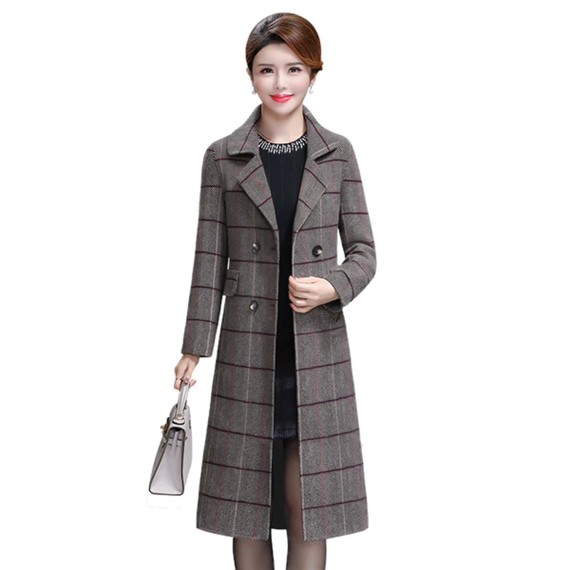 Women's Plaid Woolen Coat 2023 New Autumn Winter Wool Jacket Female Windbreaker Fashion Slim Length Mother Casual Wool Overcoat
Women's Plaid Woolen Coat 2023 New Autumn Winter Wool Jacket Female Windbreaker Fashion Slim Length Mother Casual Wool Overcoat