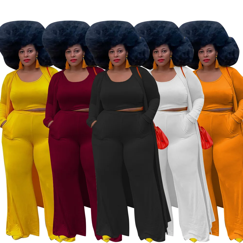 Plus Size Women Clothing 2021 Three Piece Loose Solid Color Cloak Spring Autumn Models Pants and Jumpsuits Party Club Clothing
Plus Size Women Clothing 2021 Three Piece Loose Solid Color Cloak Spring Autumn Models Pants and Jumpsuits Party Club Clothing