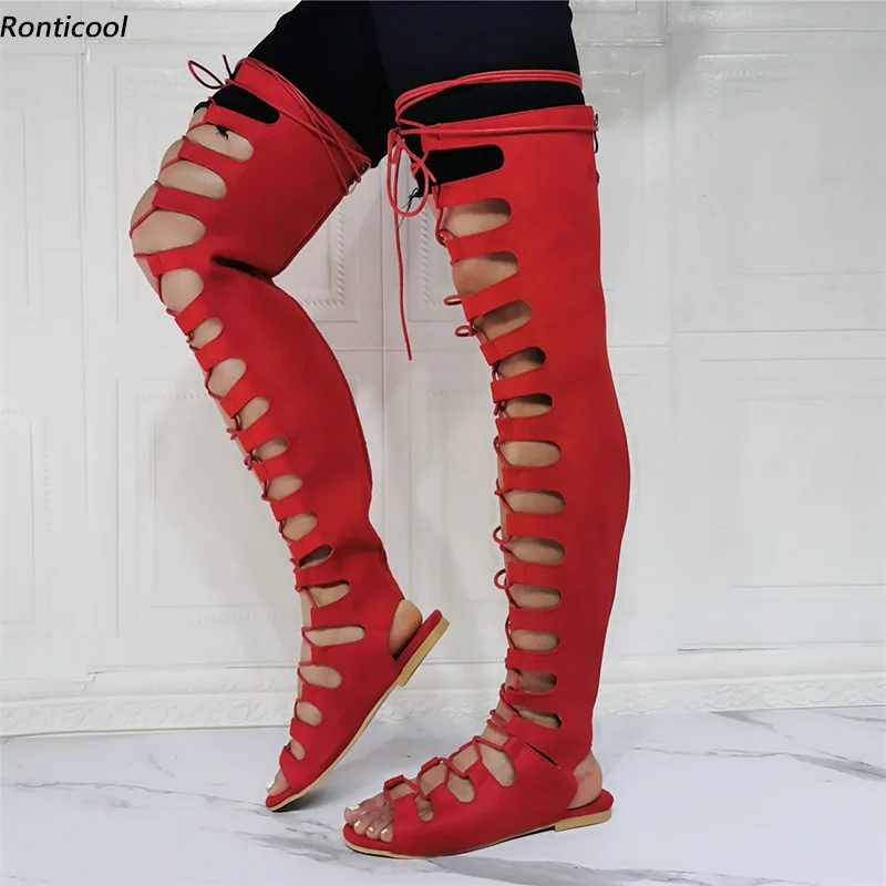 Ronticool Handmade Women Gladiator Sandals Flat With Heel Back Zipper Cross Tied Open Toe Red Casual Shoes US Size 5-15
Ronticool Handmade Women Gladiator Sandals Flat With Heel Back Zipper Cross Tied Open Toe Red Casual Shoes US Size 5-15