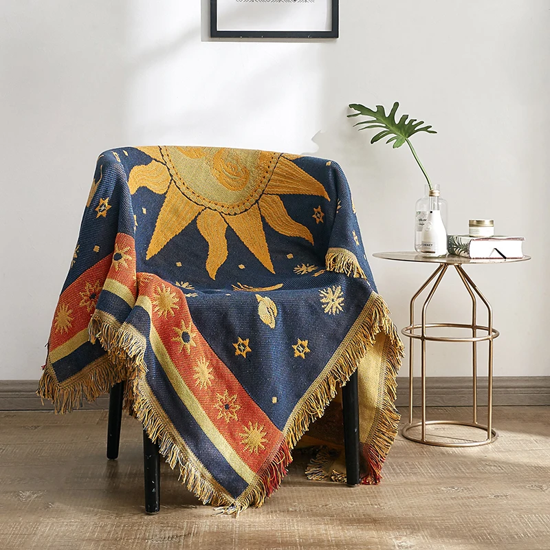 Map/Sun God pattern tassel Sofa Blanket Sofa Decorative Slipcover for Sofa Bed Plane Travel knitted Plaid Non-slip Throw blanket
Map/Sun God pattern tassel Sofa Blanket Sofa Decorative Slipcover for Sofa Bed Plane Travel knitted Plaid Non-slip Throw blanket
