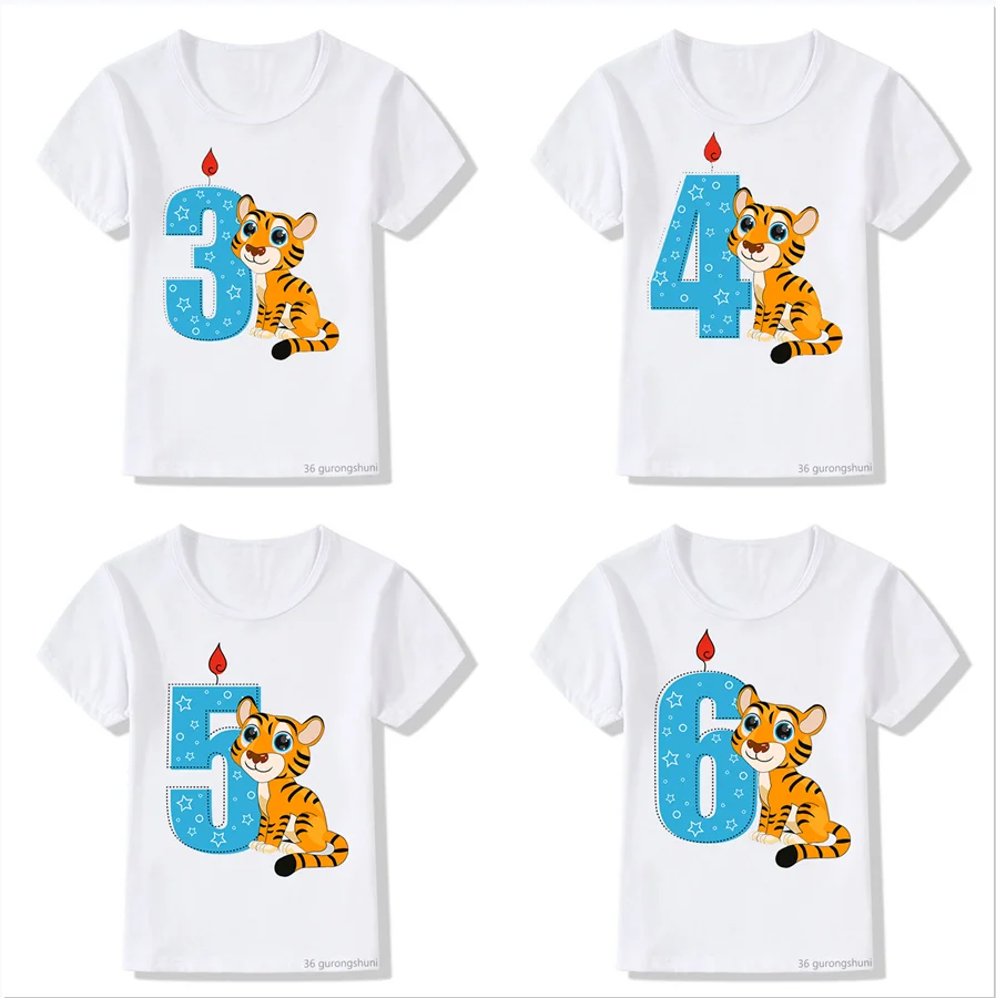 New Cute Kawaii Cartoon Tiger With Number 2-12 Happy Birthday T Shirt Kids T-Shirt Tees Top Young Children Little Girl Boy
New Cute Kawaii Cartoon Tiger With Number 2-12 Happy Birthday T Shirt Kids T-Shirt Tees Top Young Children Little Girl Boy