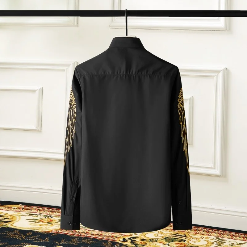 Embroidery Original Long Sleeve Shirts Men Fashion Single Breasted Slim White Tops Designer Black Business Formal Shirts Male
Embroidery Original Long Sleeve Shirts Men Fashion Single Breasted Slim White Tops Designer Black Business Formal Shirts Male