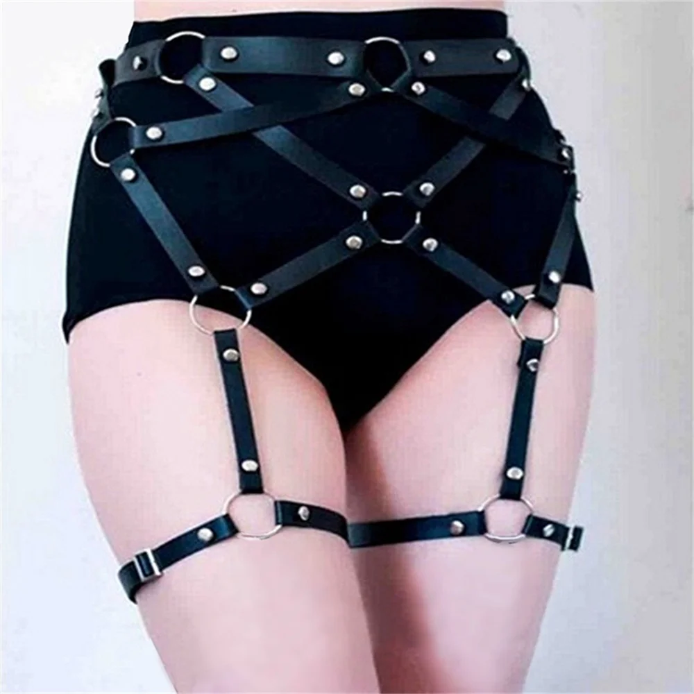 Leather Belt Body Straps Lingerie Women Gothic Suspenders Harajuku Harness Cage Bondage Body Belt Festival Rave Wear Garters
Leather Belt Body Straps Lingerie Women Gothic Suspenders Harajuku Harness Cage Bondage Body Belt Festival Rave Wear Garters