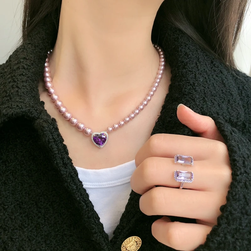 Silvology 925 Sterling Silver Purple Pearl Zircon Heart Necklace Celebrity Luxury Pendant Necklace for Women Christmas Jewelry
Silvology 925 Sterling Silver Purple Pearl Zircon Heart Necklace Celebrity Luxury Pendant Necklace for Women Christmas Jewelry