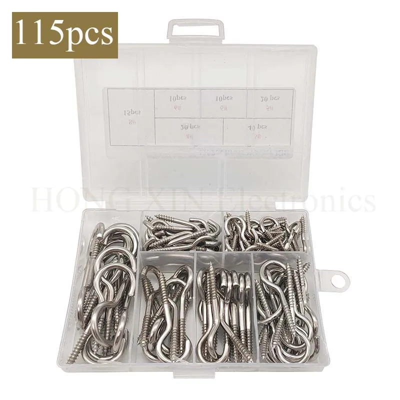 115pcs Hook Self Tapping Screw 3#4#5#6#8# Self-Tapping Screw Nickel Plated Ceiling Hooks Open Eye Hooks
115pcs Hook Self Tapping Screw 3#4#5#6#8# Self-Tapping Screw Nickel Plated Ceiling Hooks Open Eye Hooks