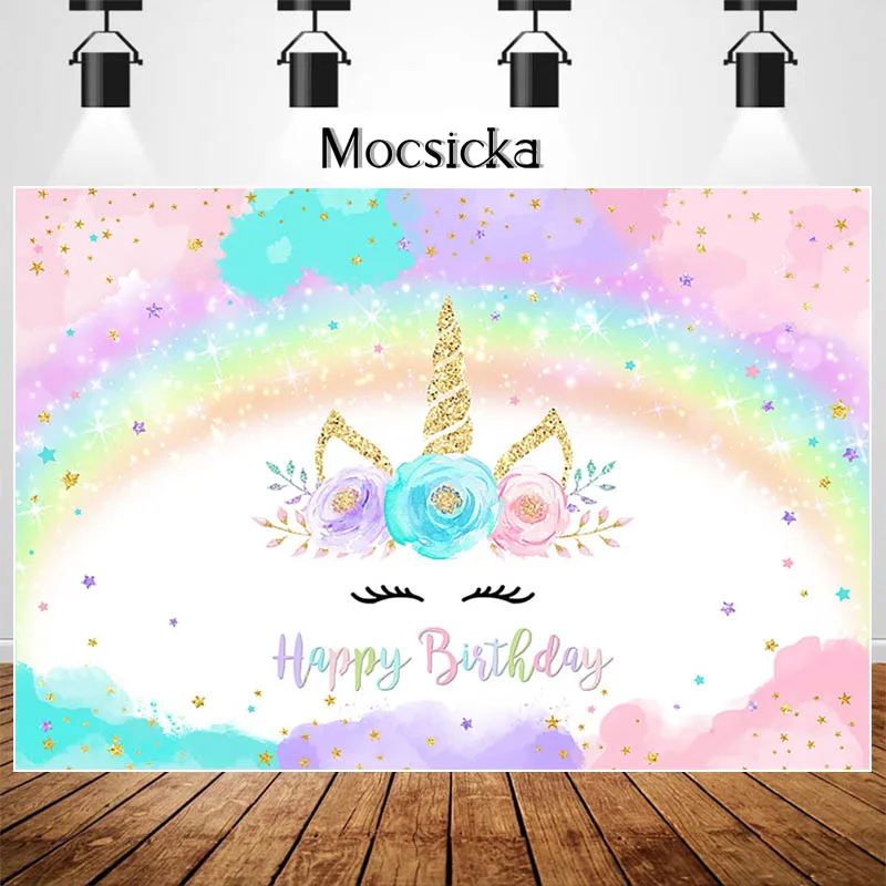 Rainbow Unicorn Backdrop Happy Birthday Party Photography Background Colorful Clouds Glitter Stars Decorations Prop
Rainbow Unicorn Backdrop Happy Birthday Party Photography Background Colorful Clouds Glitter Stars Decorations Prop