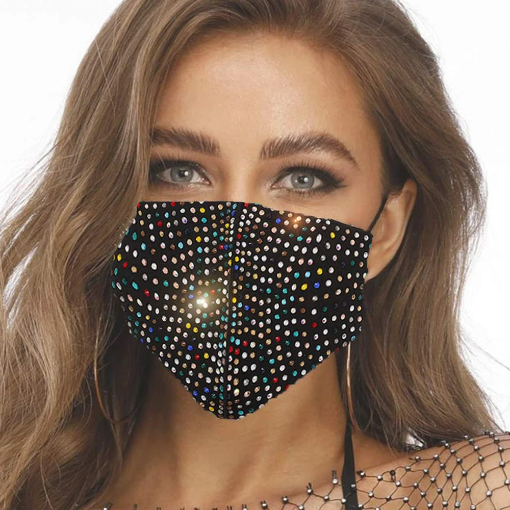 Shiny Rhinestone Crystal Face Mask Washable Reusable Facemasks Sparkly Nightclub Masquerade Masks Jewelry for Women and Girls
Shiny Rhinestone Crystal Face Mask Washable Reusable Facemasks Sparkly Nightclub Masquerade Masks Jewelry for Women and Girls