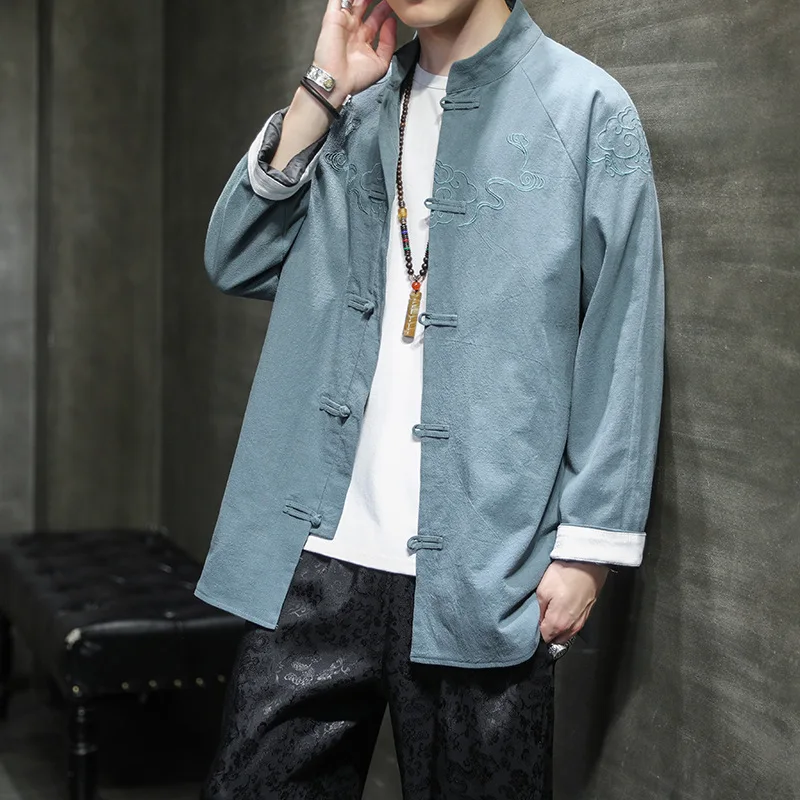Jacket men 2020 Chinese style linen embroidery Tang suit loose Hanfu casual ethnic men's clothing vestido chino
Jacket men 2020 Chinese style linen embroidery Tang suit loose Hanfu casual ethnic men's clothing vestido chino