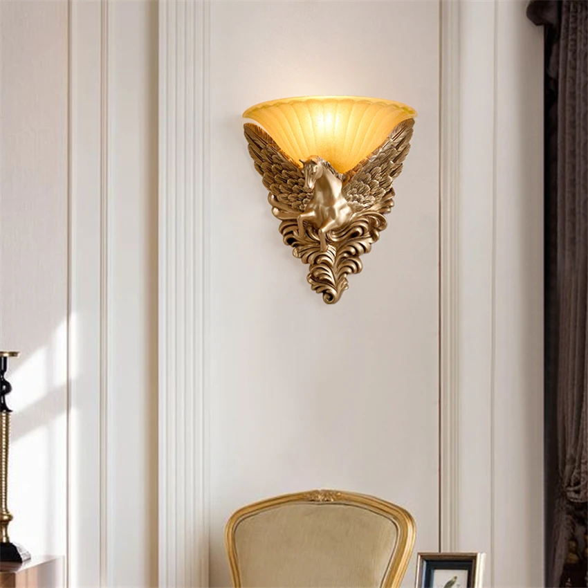 European-style Luxury Horse Head Wall Lamps Living Room Bedroom Bedside Corridor Stairs Aisle Art Decoration Animal Wall Lights
European-style Luxury Horse Head Wall Lamps Living Room Bedroom Bedside Corridor Stairs Aisle Art Decoration Animal Wall Lights