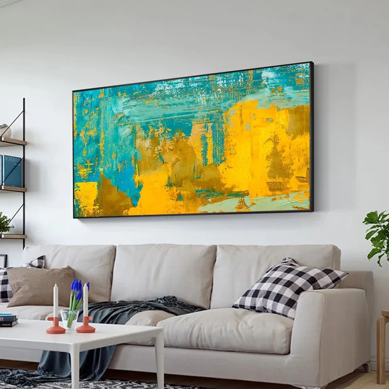 Ручная роспись, абстрактная картина маслом, настенное искусство, зеленый, желтый, Современная Картина на холсте для гостиной, Минималистичная декоративная картина без рамки
Ручная роспись, абстрактная картина маслом, настенное искусство, зеленый, желтый, Современная Картина на холсте для гостиной, Минималистичная декоративная картина без рамки
