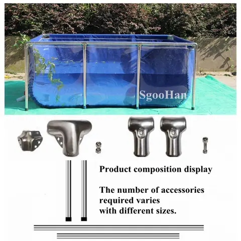 Tela cerata blu-trasparente tela d'acqua piscina acquario serbatoio di pesce piscina per bambini serbatoio di acqua per acquacoltura + staffa di supporto