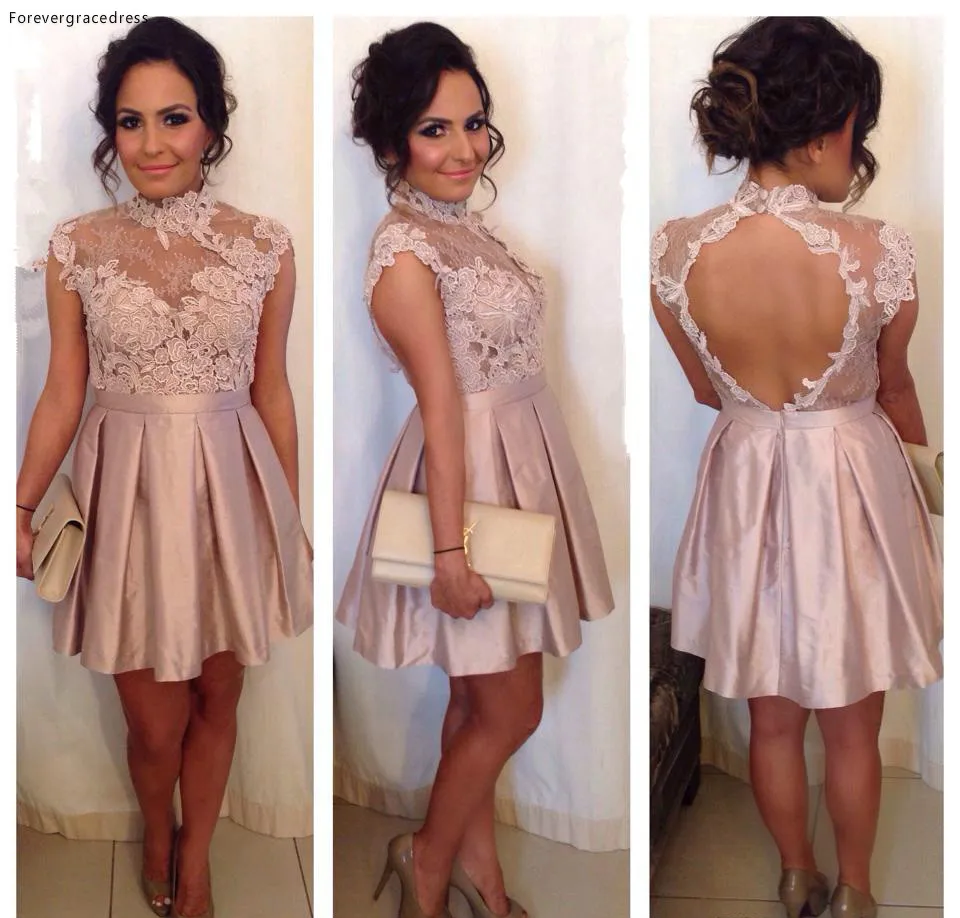 Peach Pink Cocktail Dress Cheap A Line Sheer High Neck Applique Backless Holiday Club Wear Homecoming Party Dress Plus Size
Peach Pink Cocktail Dress Cheap A Line Sheer High Neck Applique Backless Holiday Club Wear Homecoming Party Dress Plus Size
