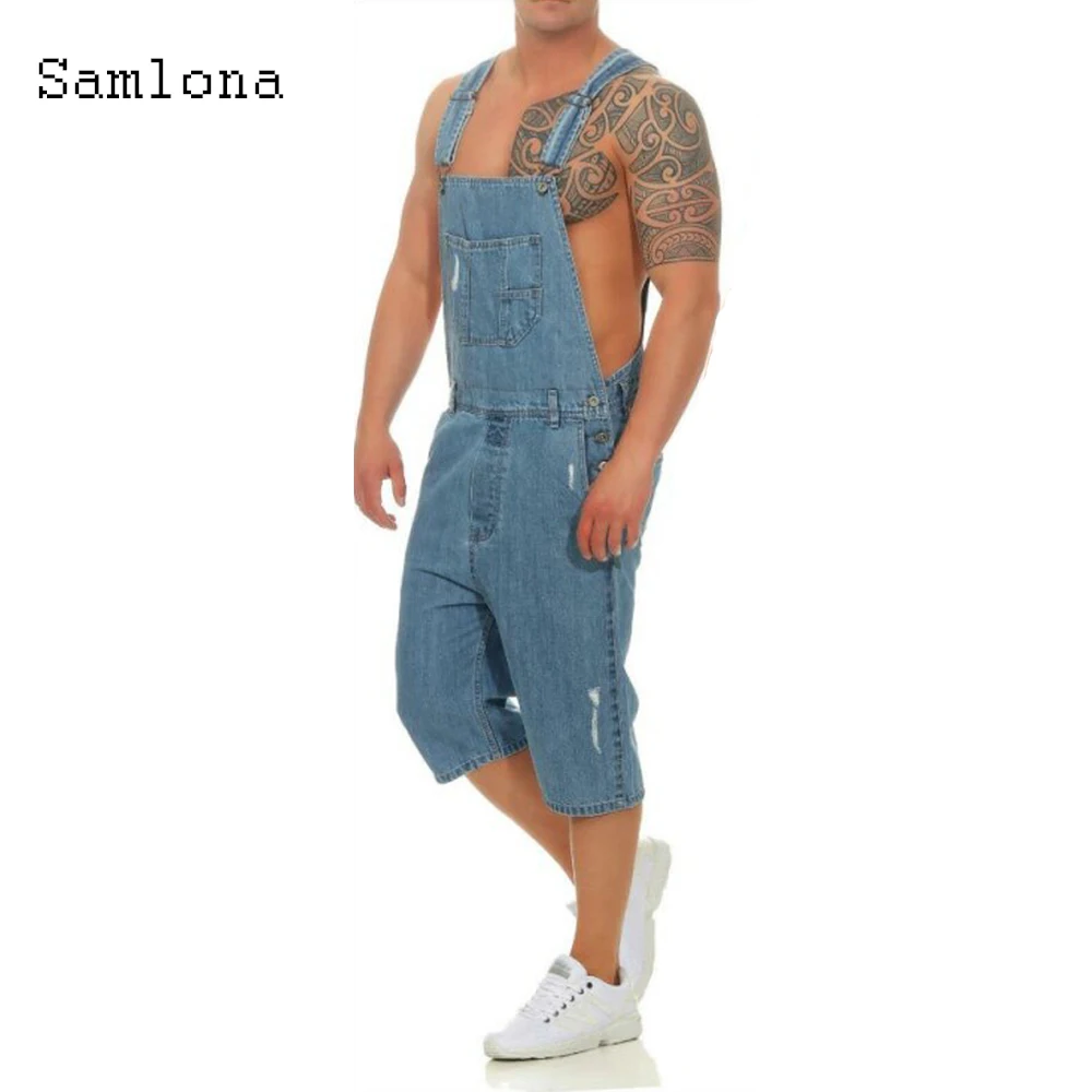 2025 Men's Stand Pocket Fashion Jeans Light Blue Calf-Length Denim Pant Men Suspender Playsuits New Summer Ripped Jeans Overalls
2025 Men's Stand Pocket Fashion Jeans Light Blue Calf-Length Denim Pant Men Suspender Playsuits New Summer Ripped Jeans Overalls