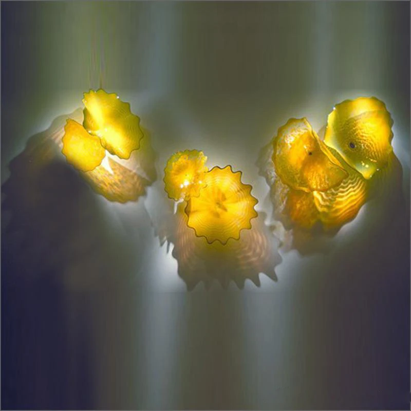Home Decoration Hand Blown Glass Wall Arts Flower Plates Yellow Murano Glass Wall Art Plates for Hotel Living Room
Home Decoration Hand Blown Glass Wall Arts Flower Plates Yellow Murano Glass Wall Art Plates for Hotel Living Room