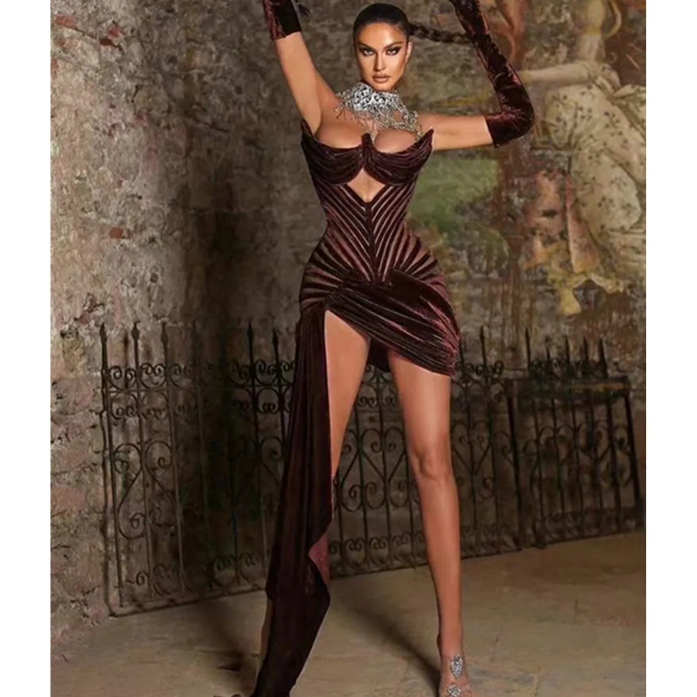 Women Sexy Mini Short Velvet Burgundy Ribbed Dress Nightclub Bar Birthday Evening Party Dresses Performance Costume Stage Wear
Women Sexy Mini Short Velvet Burgundy Ribbed Dress Nightclub Bar Birthday Evening Party Dresses Performance Costume Stage Wear
