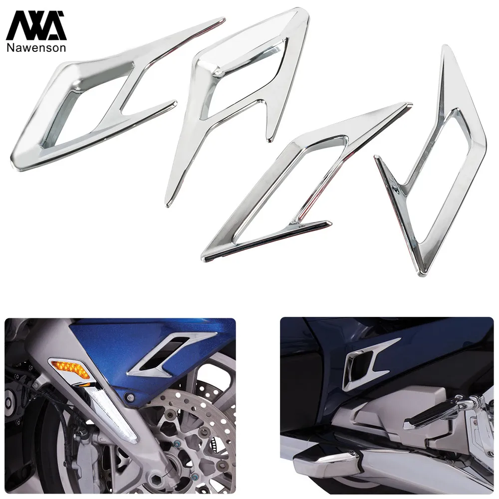 Chrome Motorcycle Front Fender Vent Trim Side Panel Vent Trim Kit ABS Plastic Fairing Accessories for Gold Wing GL1800 2018-2020
Chrome Motorcycle Front Fender Vent Trim Side Panel Vent Trim Kit ABS Plastic Fairing Accessories for Gold Wing GL1800 2018-2020