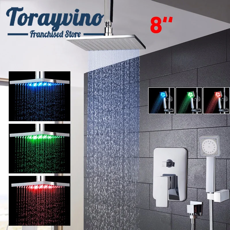 Torayvino Bathroom Shower Faucet Set sistema ducha Chrome brass Wall Mounted Head faucet shower Mixer Control Valve Hand Shower
Torayvino Bathroom Shower Faucet Set sistema ducha Chrome brass Wall Mounted Head faucet shower Mixer Control Valve Hand Shower