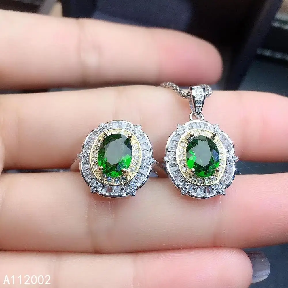 KJJEAXCMY fine jewelry natural Diopside 925 sterling silver women pendant necklace chain ring set support test noble
KJJEAXCMY fine jewelry natural Diopside 925 sterling silver women pendant necklace chain ring set support test noble