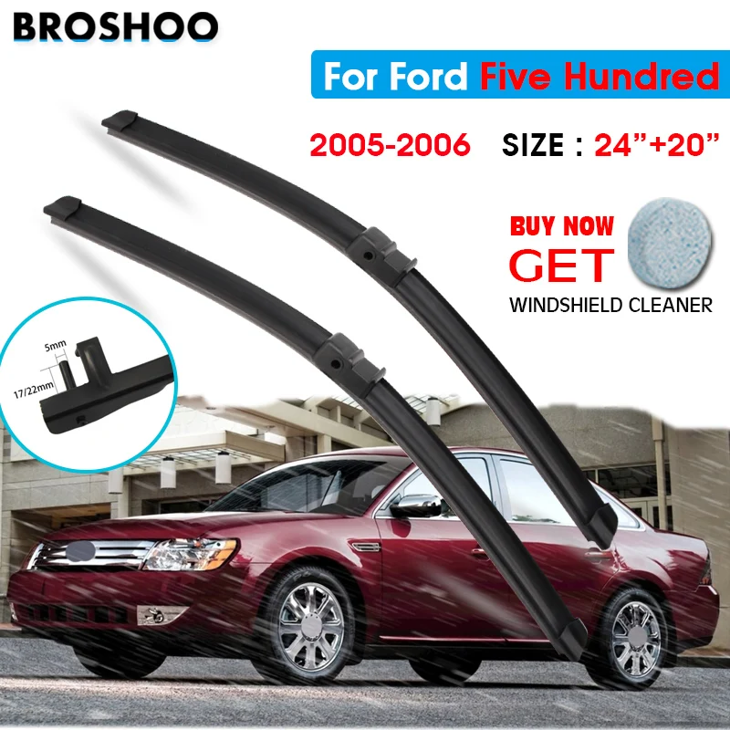 Car Wiper Blade For Ford Five Hundred 24"+20" 2005-2006 Auto Windscreen Windshield Wipers Blades Window Wash Fit Side Pin Arms
Car Wiper Blade For Ford Five Hundred 24"+20" 2005-2006 Auto Windscreen Windshield Wipers Blades Window Wash Fit Side Pin Arms