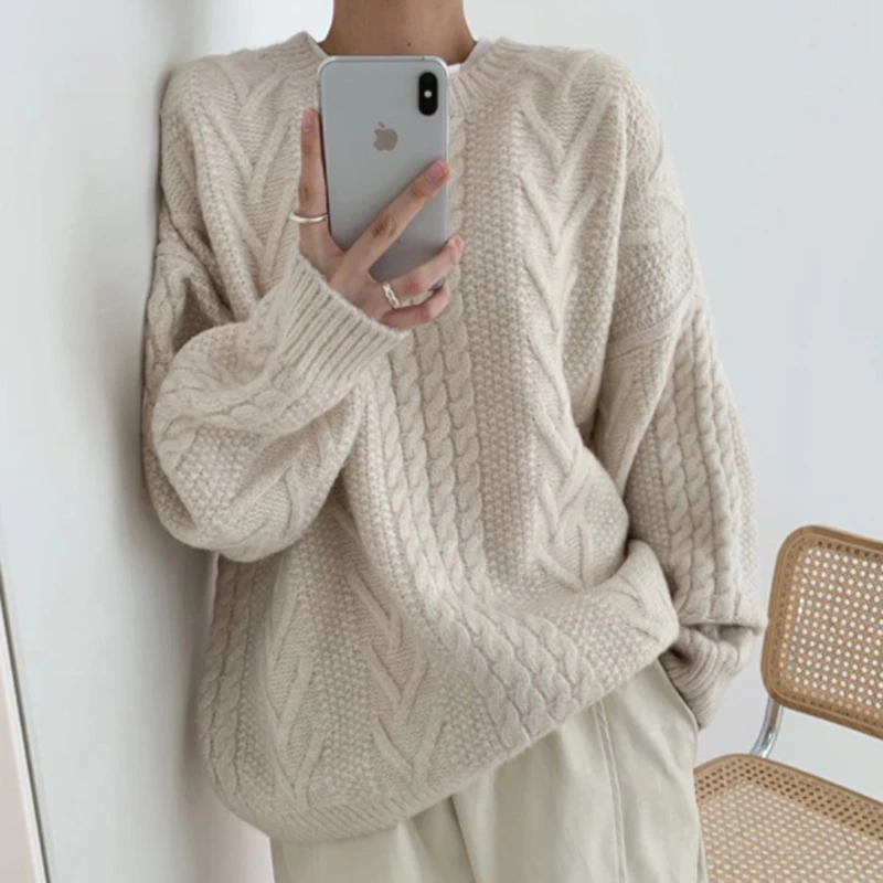 Wavsiyier Elegant d Knitted Autumn Pullover Sweater Women Jumper Solid Loose Winter 2020 Korean Thick Vintage Loose Cute
Wavsiyier Elegant d Knitted Autumn Pullover Sweater Women Jumper Solid Loose Winter 2020 Korean Thick Vintage Loose Cute
