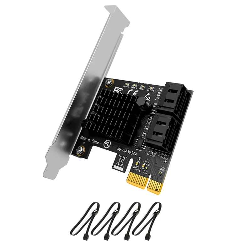 PCIE SATA Card 4 Port 6Gbps SATA3.0 Mining Card Riser PCIe to SATA Controller SATA PCI-E Adapter PCI Express 3.0 X1 Add on Cards
PCIE SATA Card 4 Port 6Gbps SATA3.0 Mining Card Riser PCIe to SATA Controller SATA PCI-E Adapter PCI Express 3.0 X1 Add on Cards