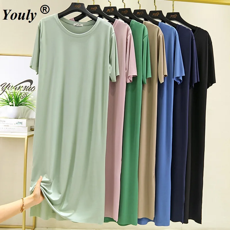 Casual Loose Good Elastic Modal Midi Dress Women 2022 Split Long Dress Beach Simple Large Homewear Bottoming Dress
Casual Loose Good Elastic Modal Midi Dress Women 2022 Split Long Dress Beach Simple Large Homewear Bottoming Dress