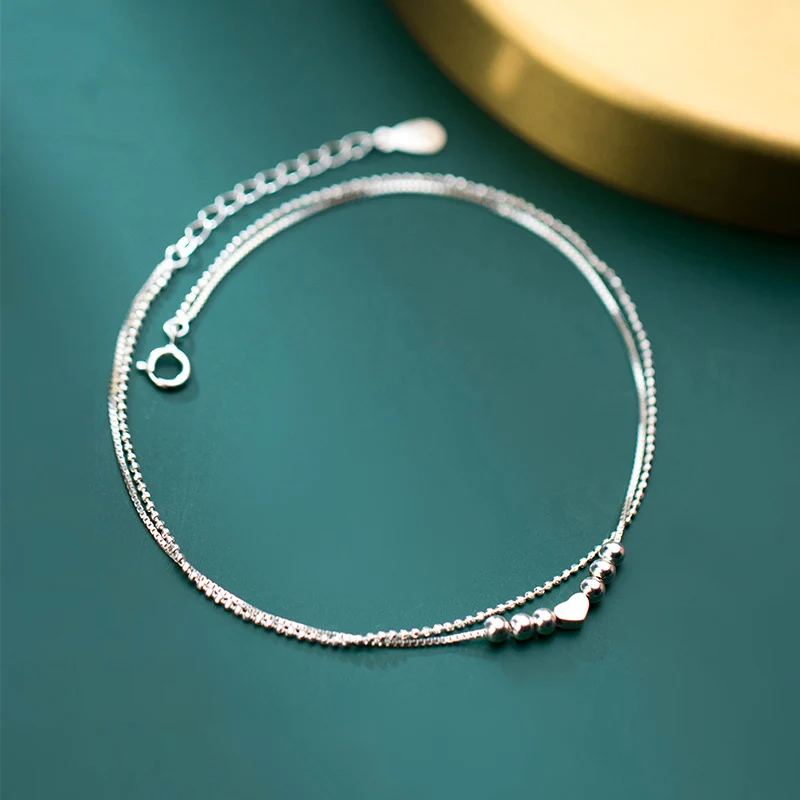 MIQIAO Heart Bracelet For Leg Korean Silver 925 Jewelry Women Anklet Ornament Foot Female Double Layer Box Bead Chain Love Gift
MIQIAO Heart Bracelet For Leg Korean Silver 925 Jewelry Women Anklet Ornament Foot Female Double Layer Box Bead Chain Love Gift