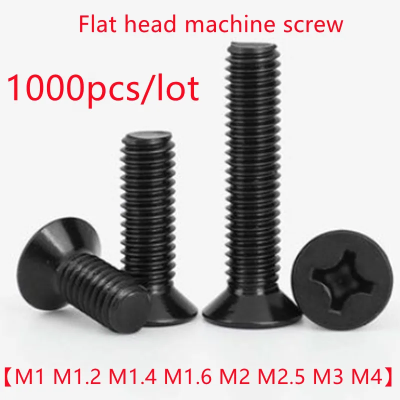 1000pcs M1 M1.2 M1.4 M1.6 M2 M2.5 M3 DIN965 GB819 Mini Small Micro Black Steel Cross Phillips Flat Countersunk Head Screw Bolt
1000pcs M1 M1.2 M1.4 M1.6 M2 M2.5 M3 DIN965 GB819 Mini Small Micro Black Steel Cross Phillips Flat Countersunk Head Screw Bolt