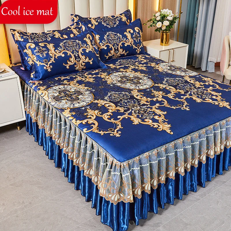 Summer Cool Bed Skirt Ice Mat Three Pieces Set Home Bedding Foldable Air Conditioner Soft Mat Machine Washable Mat Queen Size
Summer Cool Bed Skirt Ice Mat Three Pieces Set Home Bedding Foldable Air Conditioner Soft Mat Machine Washable Mat Queen Size