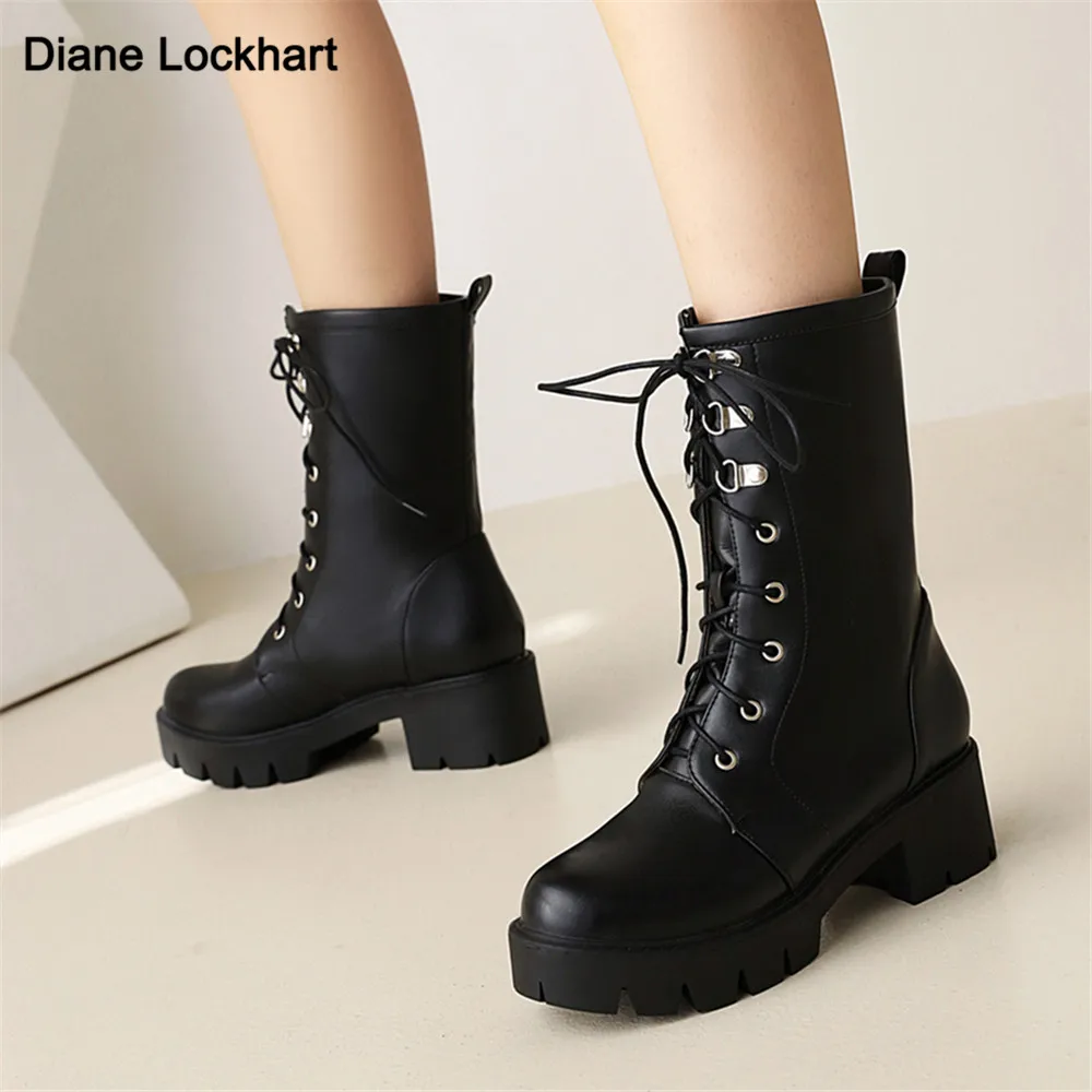Black Brown PU Leather Ankle Boots Women Autumn Winter Round Toe Lace Up Shoes Woman Fashion Motorcycle Platform Botas size33-43
Black Brown PU Leather Ankle Boots Women Autumn Winter Round Toe Lace Up Shoes Woman Fashion Motorcycle Platform Botas size33-43