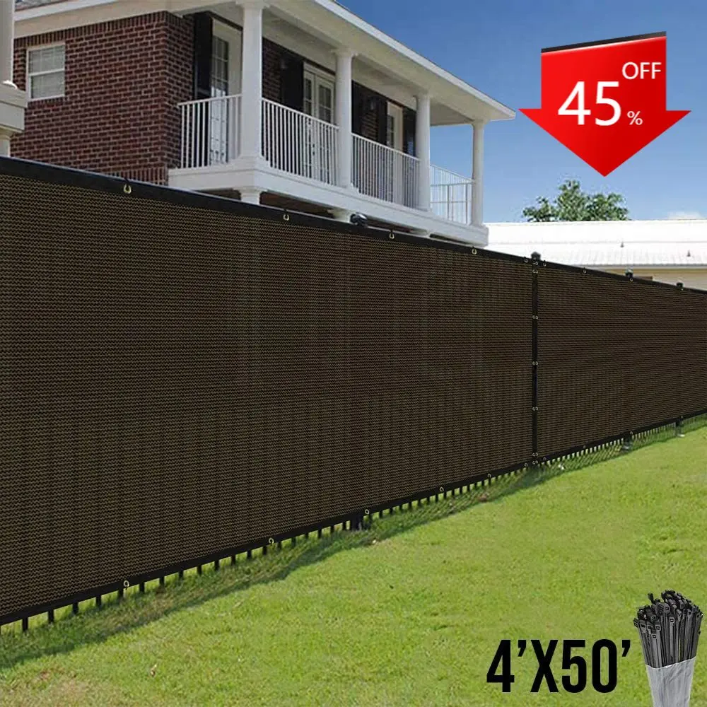 4' x 50' Brown Fence Privacy Screen, Commercial Outdoor Backyard Shade Windscreen Mesh Fabric 90% Blockage 150GSM
4' x 50' Brown Fence Privacy Screen, Commercial Outdoor Backyard Shade Windscreen Mesh Fabric 90% Blockage 150GSM