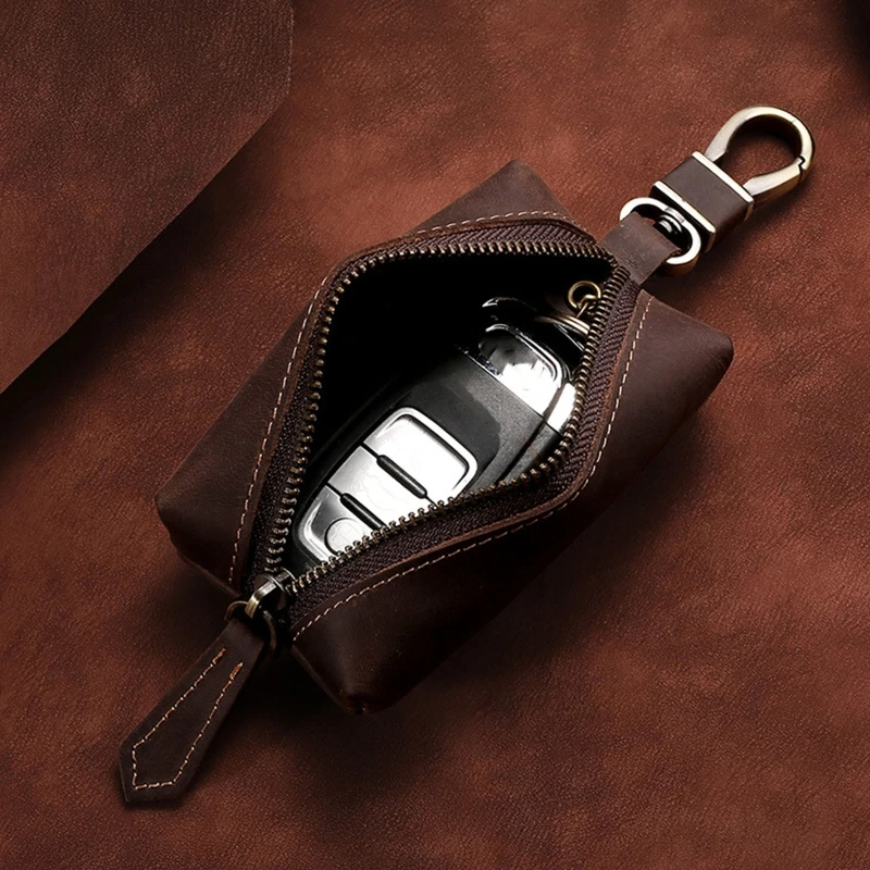 Men's Crazy Horse Genuine Leather Key Wallet Coin Card Holder Money Bag with Keyring Zipper Pocket Mini Car Key Holder Purse
Men's Crazy Horse Genuine Leather Key Wallet Coin Card Holder Money Bag with Keyring Zipper Pocket Mini Car Key Holder Purse