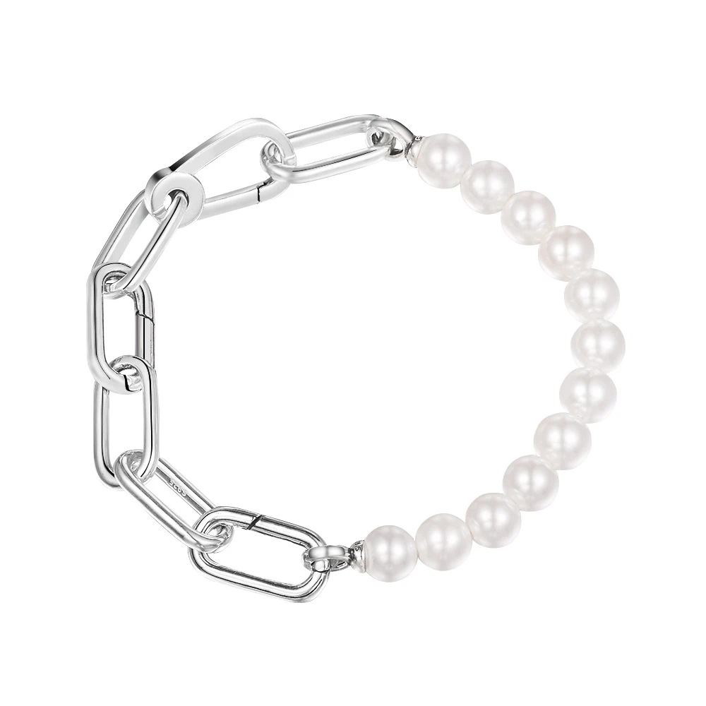 CKK Silver ME Imitate Cultured Pearl Bracelet 100% 925 Sterling Silver Link Chain Bracelets for Women Engagement Jewelry Gift
CKK Silver ME Imitate Cultured Pearl Bracelet 100% 925 Sterling Silver Link Chain Bracelets for Women Engagement Jewelry Gift