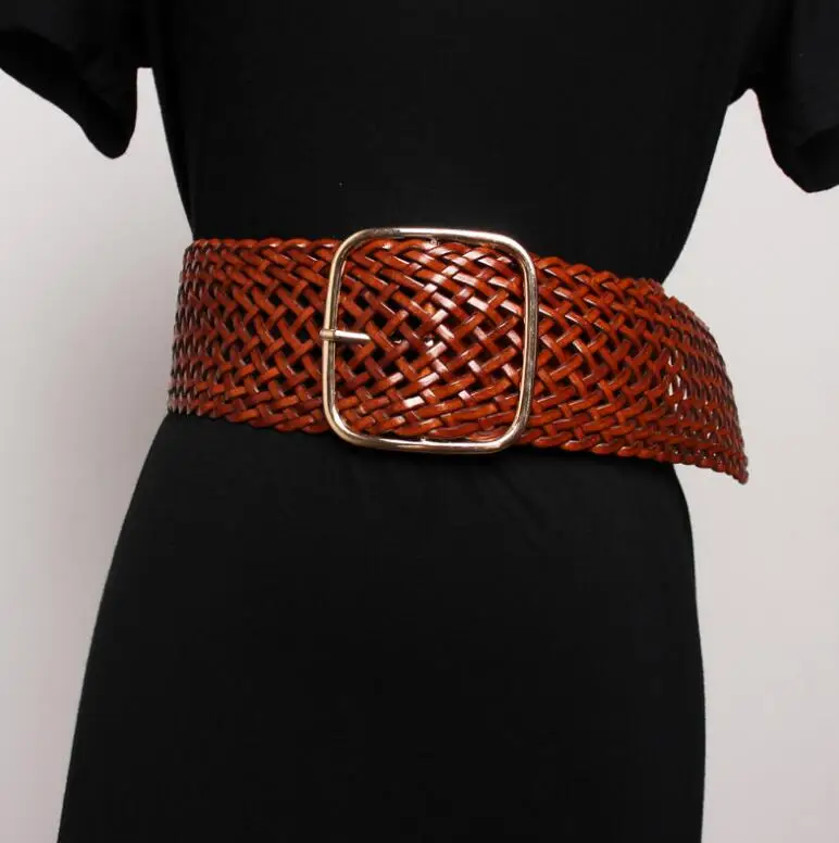 Women's runway fashion knitted genuine leather Cummerbunds female Dress Corsets Waistband Belts decoration wide belt R1745
Women's runway fashion knitted genuine leather Cummerbunds female Dress Corsets Waistband Belts decoration wide belt R1745