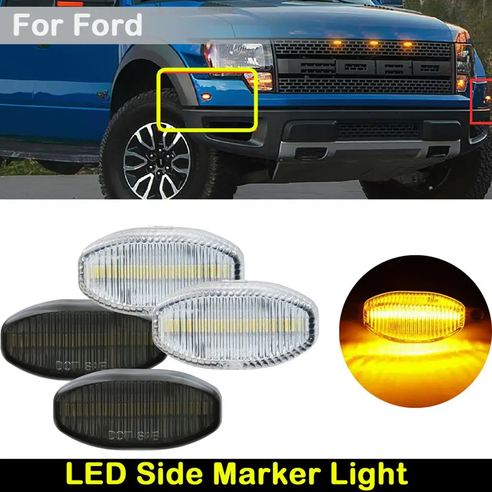 For Ford F150 SVT Raptor 2010-2014 Clear or Smoked Lens Car Front Amber LED side marker lamp Turn Signal Light
For Ford F150 SVT Raptor 2010-2014 Clear or Smoked Lens Car Front Amber LED side marker lamp Turn Signal Light