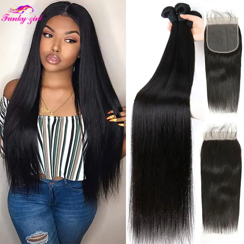 Straight 4x4 Lace Closure With Bundles Straight Human Hair Bundles With Closure For Women Brazilian Remy Weave Hair With Closure
Straight 4x4 Lace Closure With Bundles Straight Human Hair Bundles With Closure For Women Brazilian Remy Weave Hair With Closure