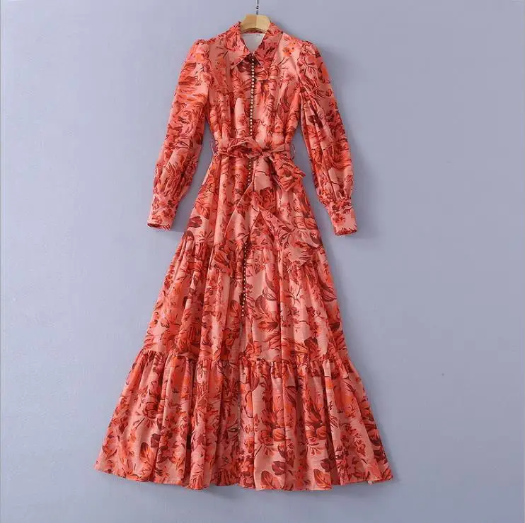European and American women's clothing spring 2021 new Long sleeve lapel nail bead Fashionable print fishtail dress
European and American women's clothing spring 2021 new Long sleeve lapel nail bead Fashionable print fishtail dress