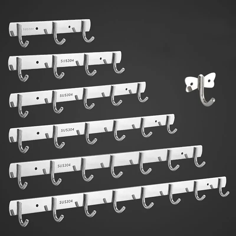 Bathroom Hooks Stainless Steel Hooks Towel Hat Hook Door Hanger Wall Mounted Clothes Coat Hook Round Robe Hook 1-7Hooks E11768
Bathroom Hooks Stainless Steel Hooks Towel Hat Hook Door Hanger Wall Mounted Clothes Coat Hook Round Robe Hook 1-7Hooks E11768