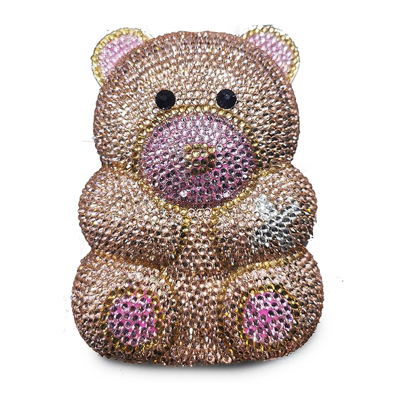 Bear-Shaped Pink Rhinestone Diamond Wedding Party Bags Fashion Women Evening Clutches Purses 100% Handmadde Shoulder Handbags
Bear-Shaped Pink Rhinestone Diamond Wedding Party Bags Fashion Women Evening Clutches Purses 100% Handmadde Shoulder Handbags