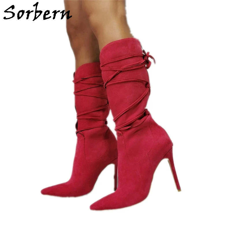 Sorbern Mid Calf Boots Women High Heel Pointy Toes Stilettos Lace Up Shoes For Women Vintage Shoes Faux Suede Footwear Unisex
Sorbern Mid Calf Boots Women High Heel Pointy Toes Stilettos Lace Up Shoes For Women Vintage Shoes Faux Suede Footwear Unisex