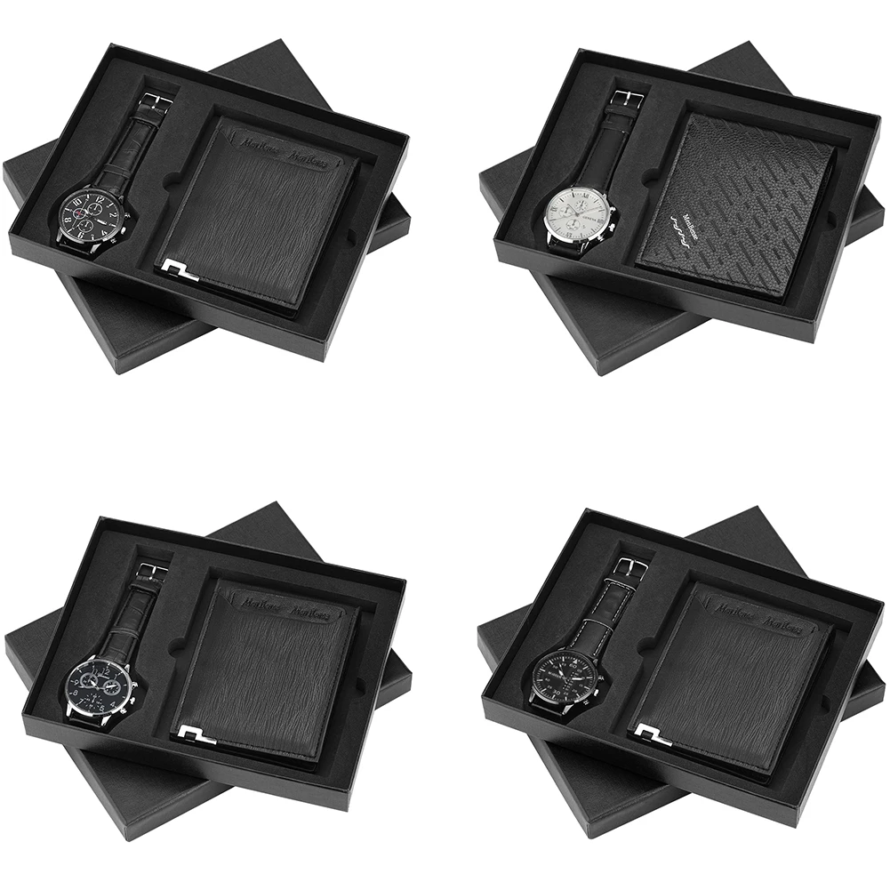 Watch Wallet Set for Men Quartz Watches Minimalist Quartz Wrist Watch Card Holder Wallet for Dad Husband Boy friend
Watch Wallet Set for Men Quartz Watches Minimalist Quartz Wrist Watch Card Holder Wallet for Dad Husband Boy friend