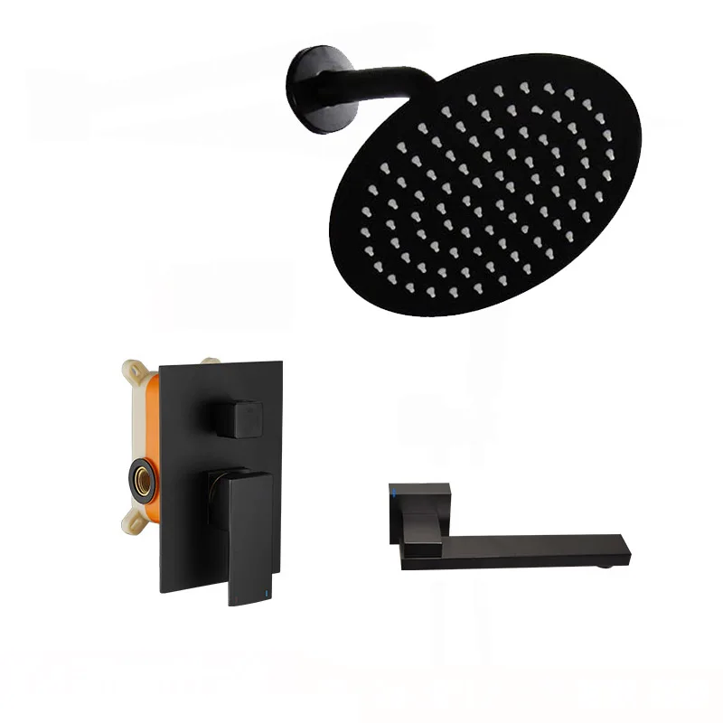 IMPEU Matte Black Shower Faucet System Set, with with 8 Inch Rain Shower Head and Handheld, , Rough-in Valve Included
IMPEU Matte Black Shower Faucet System Set, with with 8 Inch Rain Shower Head and Handheld, , Rough-in Valve Included